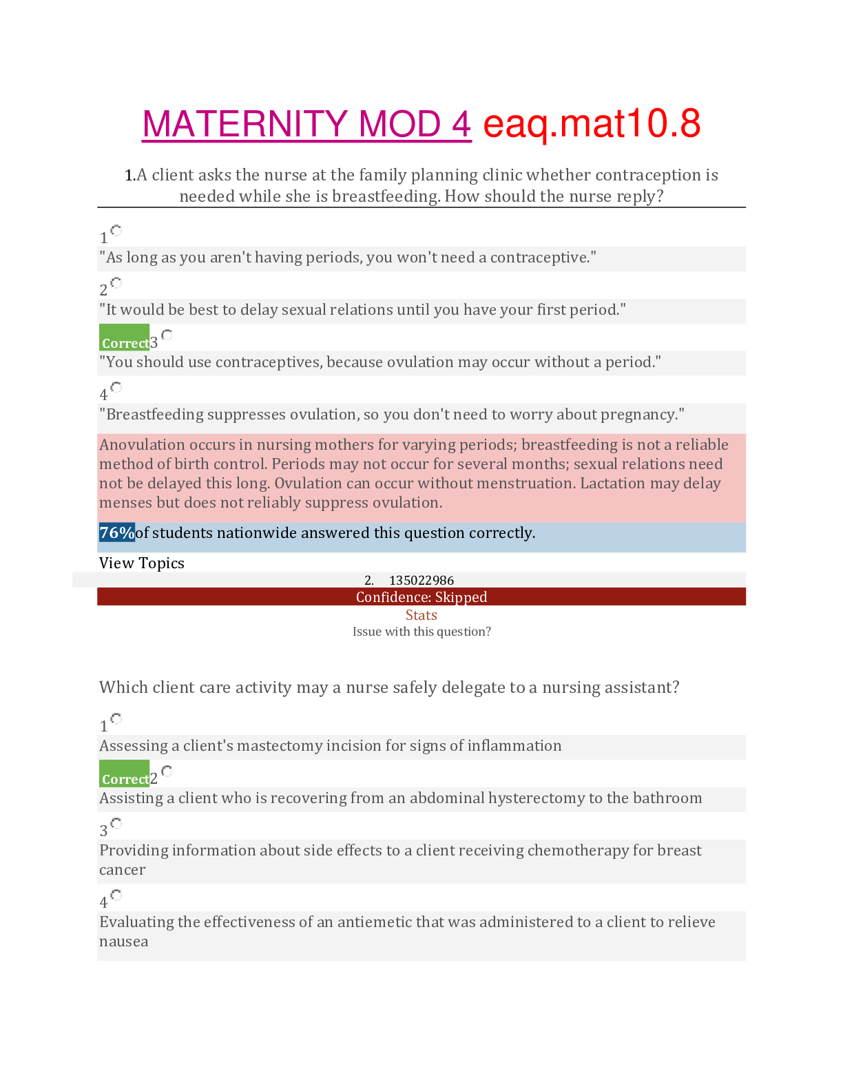 Preview image of Exam (elaborations) MATERNITY MOD 4 -EAQ.MAT 10.8 document